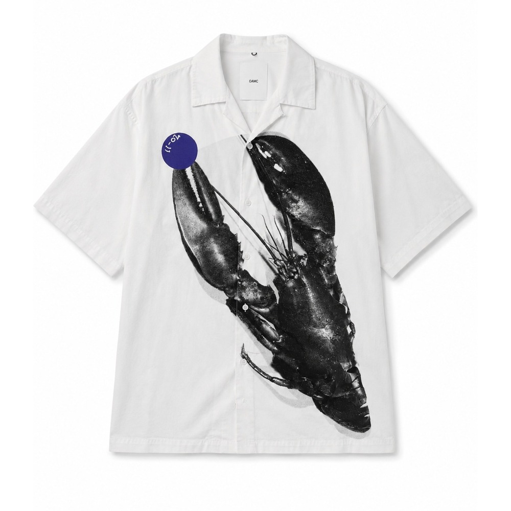 OAMC Lobster Graphic Button Up Shirt Mens L White